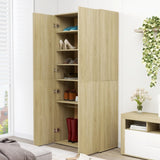 Shoe Cabinet Sonoma Oak 31.5"x15.4"x70.1" Chipboard