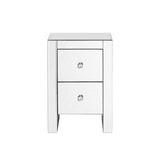 Mirrored Nightstand End Tables with 2/3/4-Drawer, Silver, Mirror Accent Side Table for Bedroom, Living Room