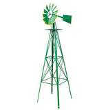 8FT Weather Resistant Yard Garden Windmill Red