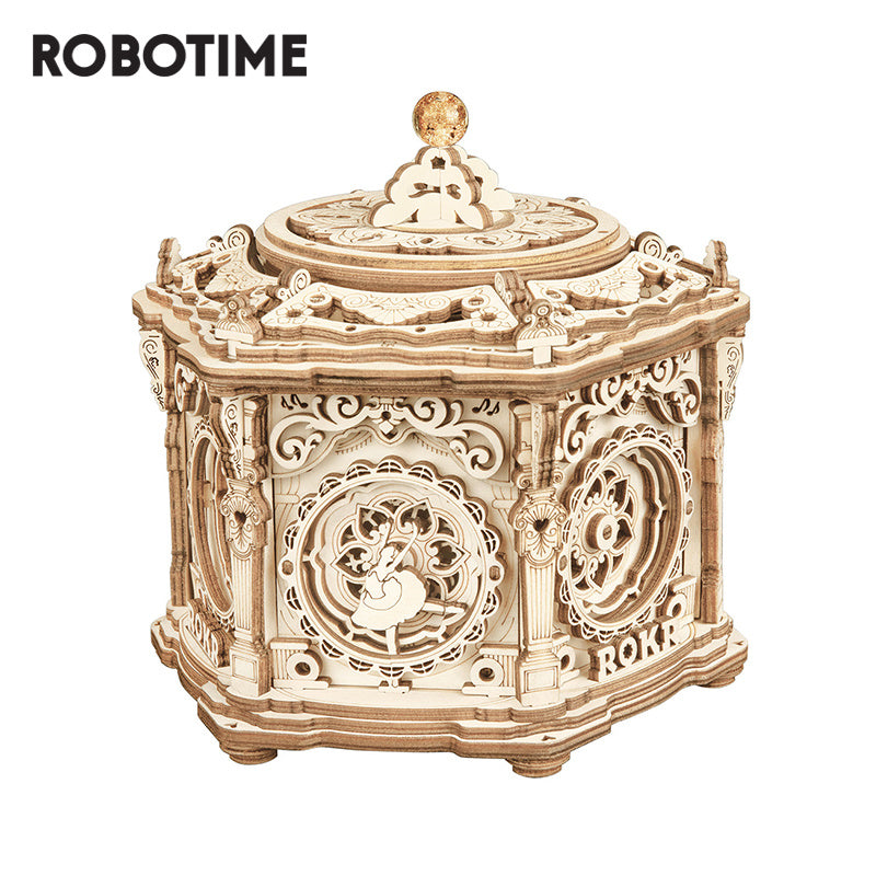 Robotime ROKR Music Box 3D Wooden Puzzle Game Assembly Model Building Kits Toys