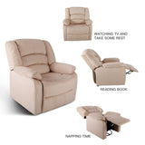 Home Recliner Chair Overstuffed Manual Recliner Pillow Top Arm Sofa--Cream Yellow