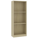 3-Tier Book Cabinet Sonoma Oak 15.7"x9.4"x42.5" Chipboard