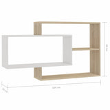 Wall Shelves White and Sonoma Oak 40.9"x7.9"x23.6" Chipboard