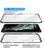 magnetic adsorption protective case front and rear tempered glass full-screen coverage single-piece clamshell protective case  for  iPhone 11 Pro Max  [supports wireless charging]