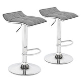 Set of 2 Adjustable Swivel Barstools, PU Leather with Chrome Base, Gaslift Pub Counter Chairs  YJ