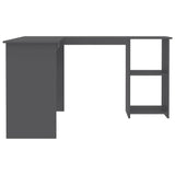 L-Shaped Corner Desk Gray 47.2"x55.1"x29.5" Chipboard