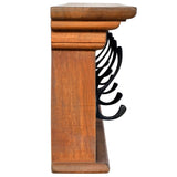 Wall Mounted Coat Rack 39.4"x3.94"x7.9" Black Solid Teak Wood