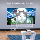 Mini Projector WiFi; Portable Native 1080P Video Projector with 100" Projector Screen