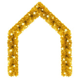 Christmas Garland with LED Lights 197" Gold