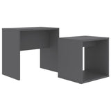 Coffee Table Set Gray 18.9"x11.8"x17.7" Chipboard