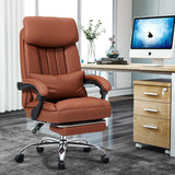 High quality black Faux leather office chair With Footrest Receliner Swivel