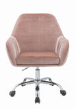 Eimer Office Chair in Peach Velvet & Chrome  YJ