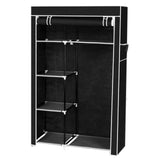 64" Portable Closet Storage Organizer Wardrobe Clothes Rack with Shelves Black RT