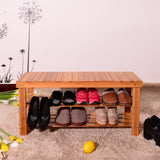 90cm 3Tier Bamboo Stool Shoe Rack Storage Seat Organizer Shelf Entryway Bench