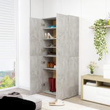 Shoe Cabinet Concrete Gray 31.5"x15.4"x70.1" Chipboard