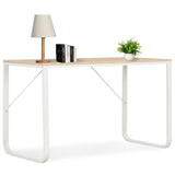 Computer Desk White and Oak 47.2"x23.6"x28.7"