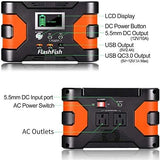 200W Peak 166Wh 45000mAh Flashfish Backup Power Pack 110V 150W Lithium Battery Solar Generator, CPAP, Camping and Home Emergency Power