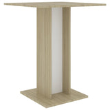 Bistro Table White and Sonoma Oak 23.6"x23.6"x29.5" Chipboard