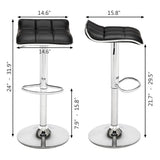 Set of 2 Adjustable Swivel Barstools, PU Leather with Chrome Base, Gaslift Pub Counter Chairs  YJ