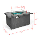 Outdoor 44" Gas Propane Fire Pit Table