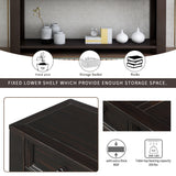 Console Table for Entryway Hallway Sofa Table with Storage Drawers and Bottom Shelf (Black) AL