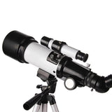 Kids and Beginners Telescope 70mm Aperture 400mm AZ Mount Telescope with Tripod; Silver