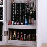 Jewelry Organizer Wall/Door Mounted Lockable Jewelry Cabinet with Mirror