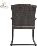 Grand patio 3 Piece Outdoor Bistro Set with Cushioned Wicker Spring Chairs and Metal Side Table