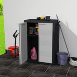 Garden Storage Cabinet with 1 Shelf Black and Gray