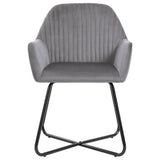 Dining Chairs 4 pcs Gray Velvet