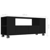 TV Cabinet Black 47.2"x13.7"x16.9" Chipboard