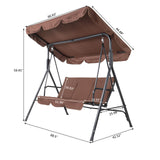 Canopy and Cushion 250kg Load-Bearing Iron Swing Brown  YJ