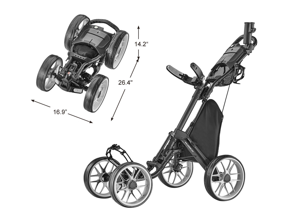 CaddyTek 4 Wheel Golf Push Cart