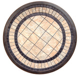 Handmade Dining Table Contemporary Round a Tile-Top Design with Heavy-Duty Aluminum Frame 28" Dia x 28.6" Height