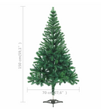 PE mix PVC high quality Christmas tree foldable metal stand  59.1"