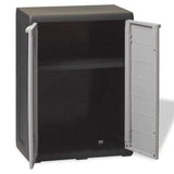 Garden Storage Cabinet with 1 Shelf Black and Gray