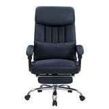 High quality black Faux leather office chair With Footrest Receliner Swivel