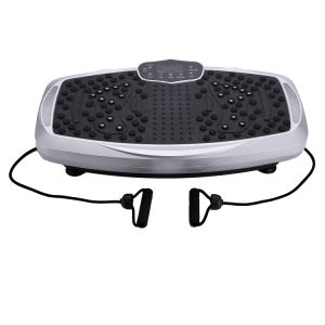 Vibration Plate Exercise Machine Platform, Whole Body Vibrarating Machine Viberation Board w/Elastic Pull Up Rope