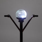 LED Lighting by Solar Powered Glass Ball with Kinetic Wind Dual Direction Decorative Lawn Ornament Wind Mill