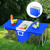 Outdoor Picnic Foldable Multi-function Rolling Cooler Upgraded Stool