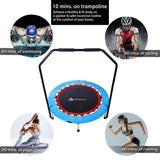 40" Fitness Handrail Trampoline Adults Kid Jumping Exercise Aerobic Bouncer