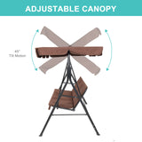 Canopy and Cushion 250kg Load-Bearing Iron Swing Brown  YJ