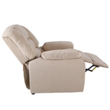 Home Recliner Chair Overstuffed Manual Recliner Pillow Top Arm Sofa--Cream Yellow