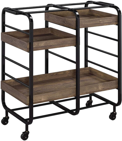 ACME Vorrik Serving Cart, Black & Walnut YF