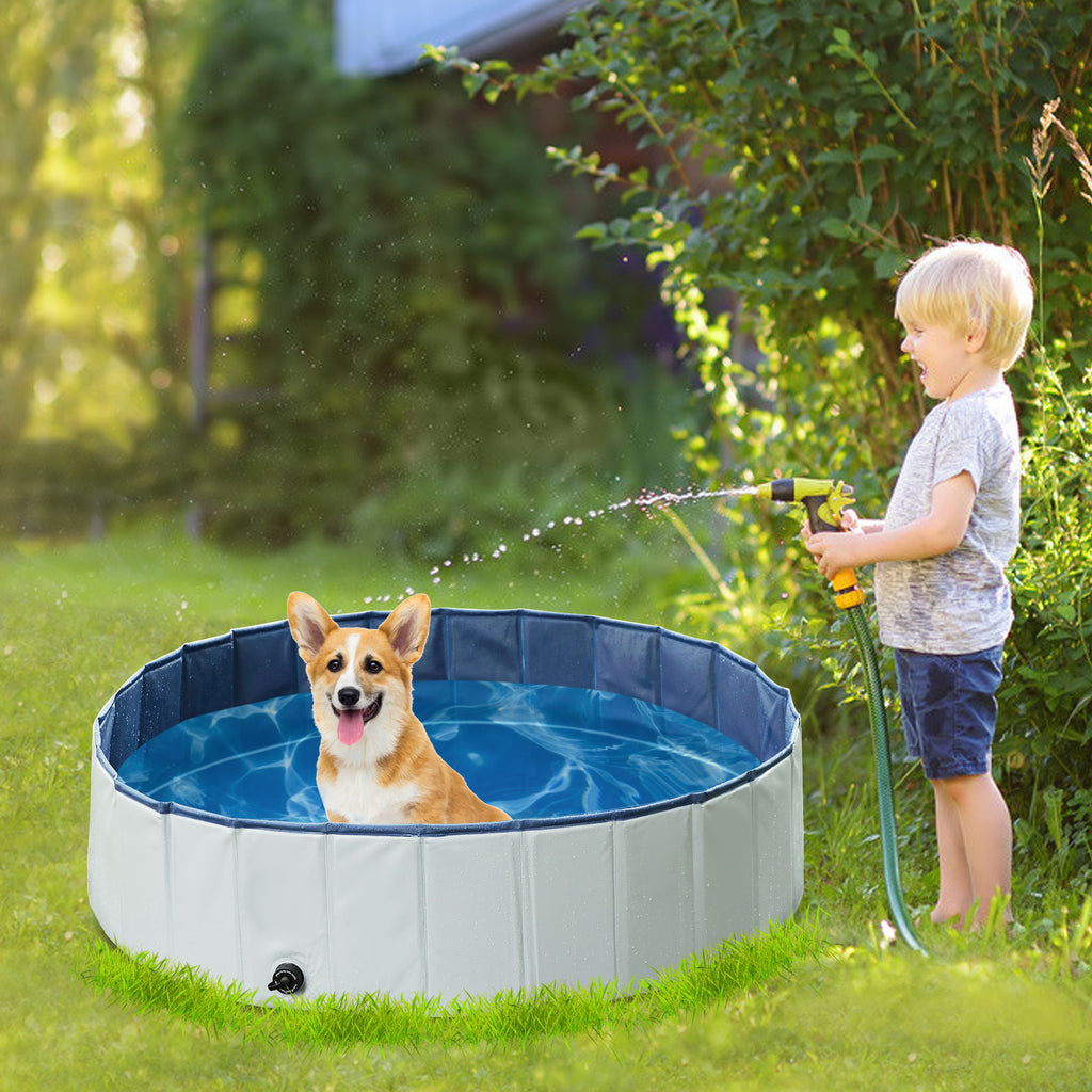 Foldable Pet Bath Pool, Collapsible Dog Bathing Tub, Kiddie and Toy Pool for Dogs Cats