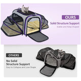 Cat Carrier TSA Airline Approved with Ventilation for Small Medium Cats Dogs Puppies with Big Space 5 Mesh Windows 4 Open Doors