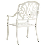 3 Piece Bistro Set Cast Aluminum White