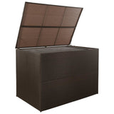 Garden Storage Box Brown 59"x39.4"x39.4" Poly Rattan