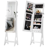 8 LEDs Jewelry Cabinet Armoire with Beveled Edge Mirror, Gorgeous Jewelry Organizer Large Capacity