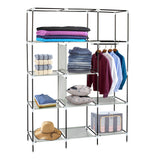 69" Wardrobe Portable Closet Storage Organizer Clothes Non-woven Fabric Wardrobe